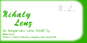 mihaly lenz business card